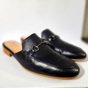 "Coach And Four" Brand Neline Leather Mule Black 11M